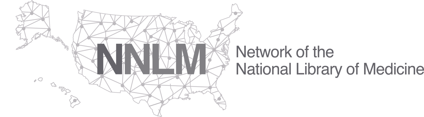 An abstract graphic of NNLM regions and network connections throughout the United States